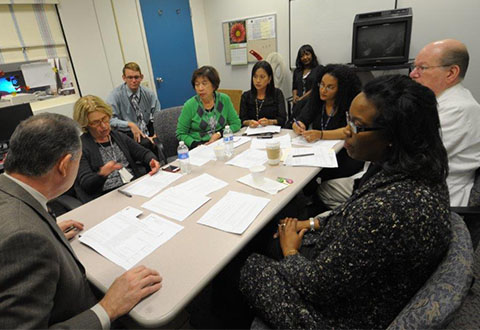 Members of the VA Greater LA Healthcare System Patient Safety Advisory Team meet.