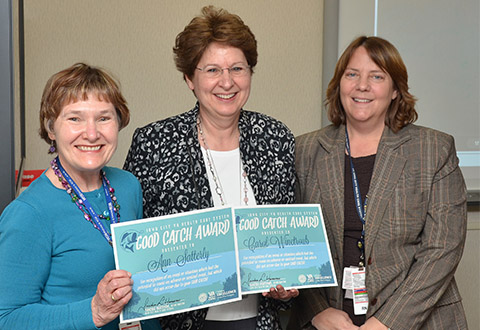 Iowa City VA Health Care System employees receive Good Catch awards.